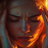 Junge Frau mit tinnitus